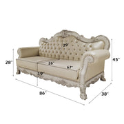 Dresden - Sofa With 4 Pillows - Synthetic Leather & Bone White - R&R Furniture Gallery (Fountain Valley, CA)