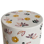 Ceramic Indoor / Outdoor Hand-Painted Floral Table - White - R&R Furniture Gallery (Fountain Valley, CA)