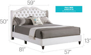 Glory Furniture upholstered bed with a transitional design, featuring a padded headboard and fabric upholstery in a modern bedroom setting.