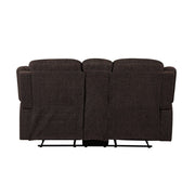 Madden - Motion Loveseat With Console - Brown Chenille - R&R Furniture Gallery (Fountain Valley, CA)