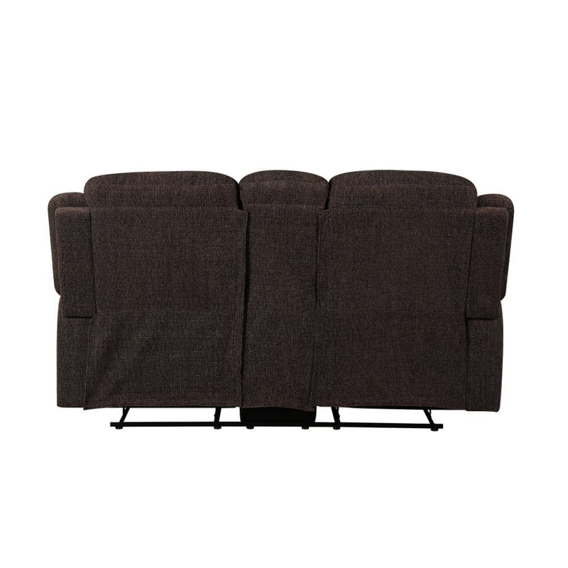 Madden - Motion Loveseat With Console - Brown Chenille - R&R Furniture Gallery (Fountain Valley, CA)