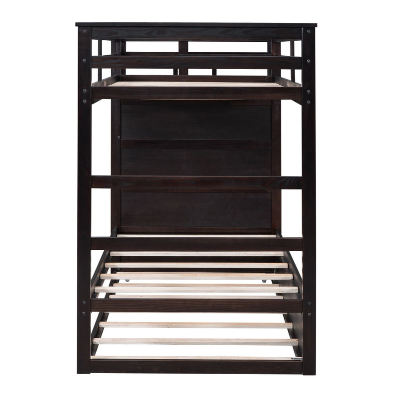DreamHaus bunk bed with trundle and staircase, featuring a sturdy wooden frame and space-saving design for kids' bedrooms