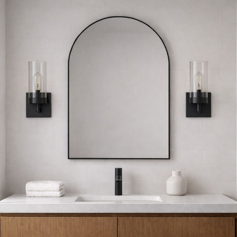 Zephyr - Single Light Sconce - Black / Clear - R&R Furniture Gallery (Fountain Valley, CA)