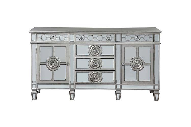 Varian - 36" Server - Mirrored & Antique Platinum - R&R Furniture Gallery (Fountain Valley, CA)