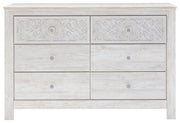Paxberry - Six Drawer Dresser - Medallion Drawer Pulls - Whitewash - R&R Furniture Gallery (Fountain Valley, CA)