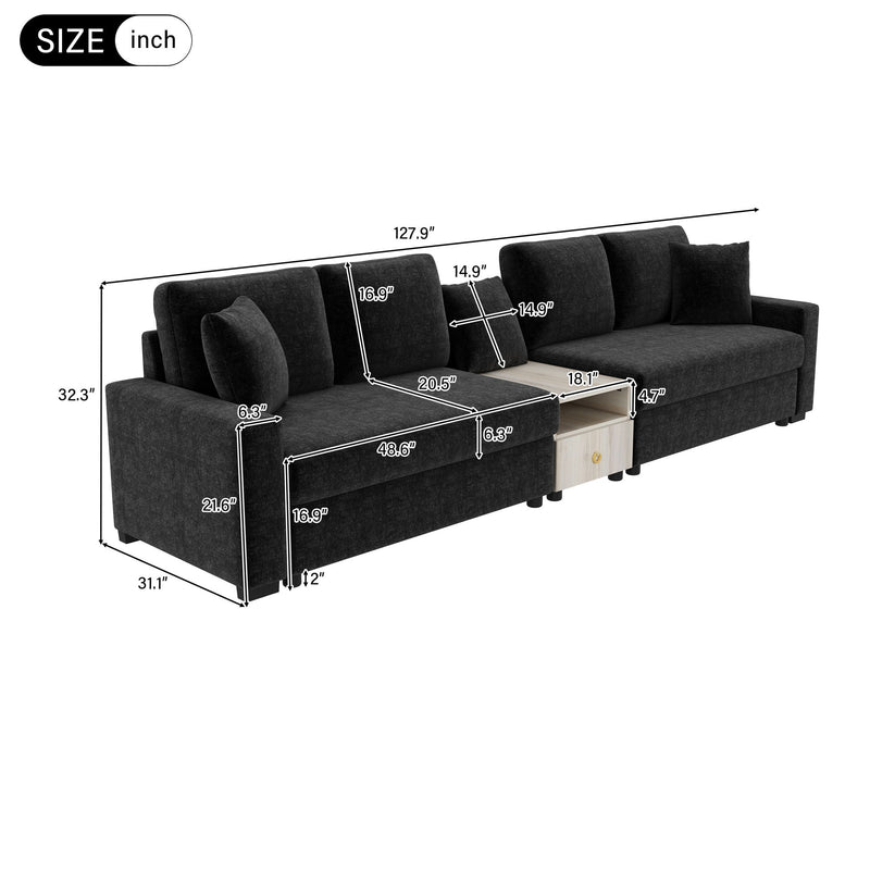 Modular Sofa Couch With Storage Armrest And Center Console - R&R Furniture Gallery (Fountain Valley, CA)