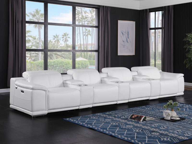 9762 - 7-Piece Modular Power Reclining Sofa With 4 Power Recliners - R&R Furniture Gallery (Fountain Valley, CA)