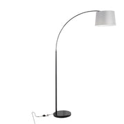 Lumi Source March contemporary floor lamp with sleek design and adjustable arm, standing on a modern living room floor.