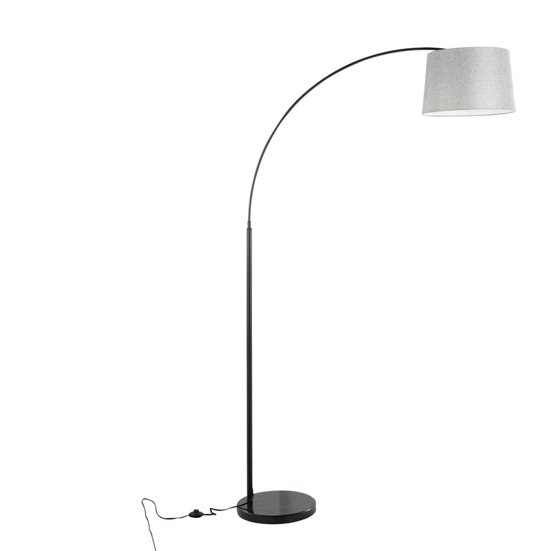 Lumi Source March contemporary floor lamp with sleek design and adjustable arm, standing on a modern living room floor.