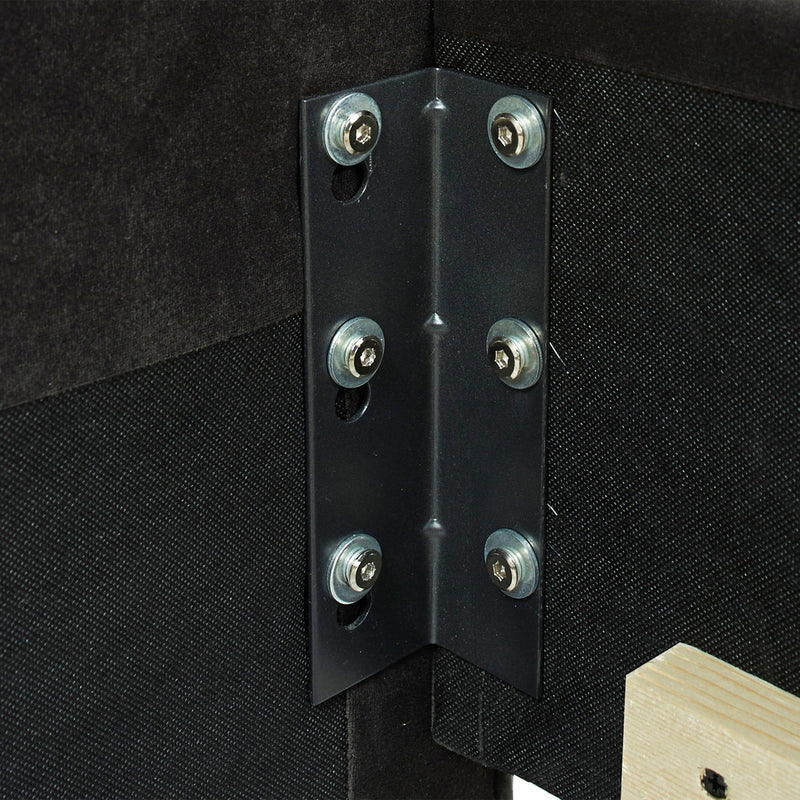David - King Tufted Wingback Bed - Dark Charcoal Gray - R&R Furniture Gallery (Fountain Valley, CA)