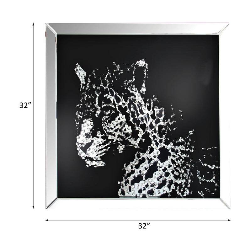 Talisha - Wall Art - Mirrored & Faux Crystal Leopard - R&R Furniture Gallery (Fountain Valley, CA)
