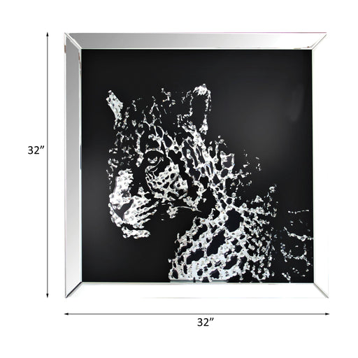 Talisha - Wall Art - Mirrored & Faux Crystal Leopard - R&R Furniture Gallery (Fountain Valley, CA)