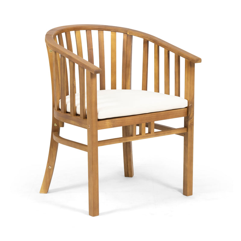 Outdoor Wooden Dining Chairs With Cushions (Set of 2) - R&R Furniture Gallery (Fountain Valley, CA)