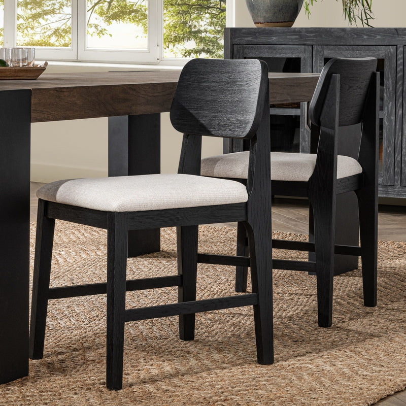 Deaven - Upholstered Dining Chair (Set of 2) - Black - R&R Furniture Gallery (Fountain Valley, CA)