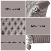 Versailles - Sofa With 7 Pillows - Ivory Fabric & Bone White - R&R Furniture Gallery (Fountain Valley, CA)