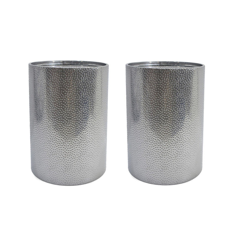 Modern round accent table with hammered surface from Noble House, featuring a stylish and textured design for contemporary decor.