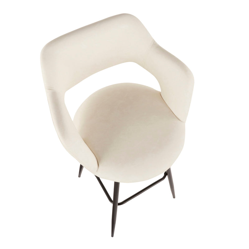 Pair of Lumi Source Margarite contemporary barstools with sleek design, set of 2, featuring modern seating and wooden legs.