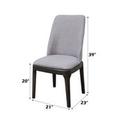 Madan - Side Chair (Set of 2) - Light Gray Linen & Gray Oak - R&R Furniture Gallery (Fountain Valley, CA)