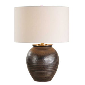 Hawkins - Ribbed Table Lamp - Bronze