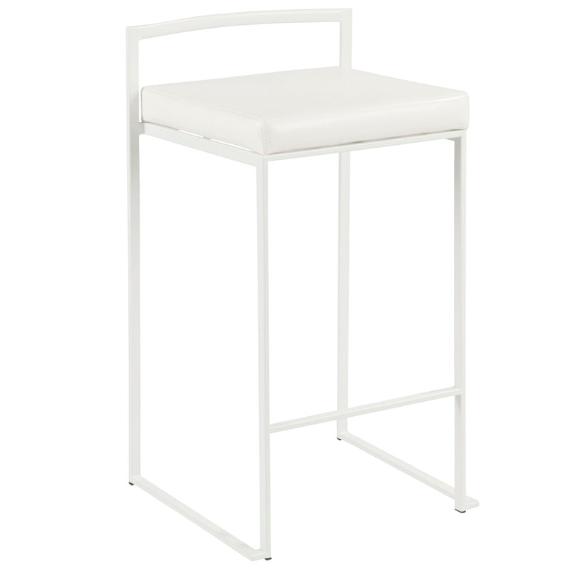 Lumi Source Fuji Simple Elegance contemporary stackable counter stool set with sleek design and neutral finish.