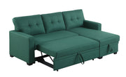 Upholstered Pull Out Sectional Sofa With Chaise - R&R Furniture Gallery (Fountain Valley, CA)