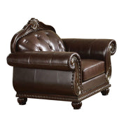 Anondale - Chair - Espresso Top Grain Leather Match & Cherry - R&R Furniture Gallery (Fountain Valley, CA)