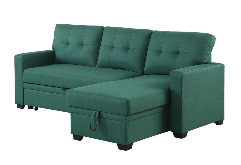 Upholstered Pull Out Sectional Sofa With Chaise - R&R Furniture Gallery (Fountain Valley, CA)