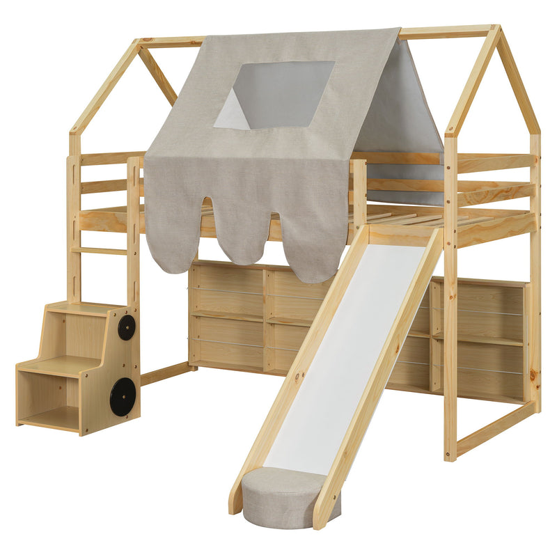 Loft Bed With House Shaped Frame And Tent - R&R Furniture Gallery (Fountain Valley, CA)