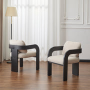 Dining Chairs With Pillow Back (Set of 2) - Beige / Black - R&R Furniture Gallery (Fountain Valley, CA)