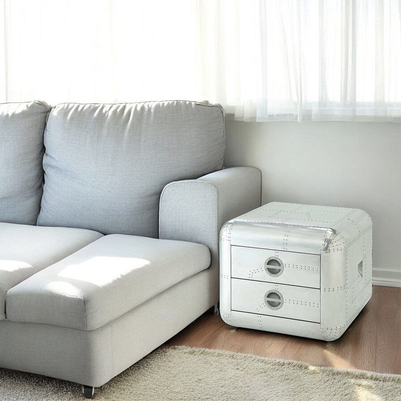 Brancaster - 22" End Table - Aluminum - R&R Furniture Gallery (Fountain Valley, CA)