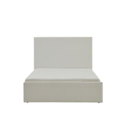 House & Home Furniture Lucas tall upholstered bed headboard with padded fabric and sleek design, shown in a stylish bedroom setting.