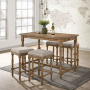 Farsiris - Counter Height Table - Weathered Oak - R&R Furniture Gallery (Fountain Valley, CA)