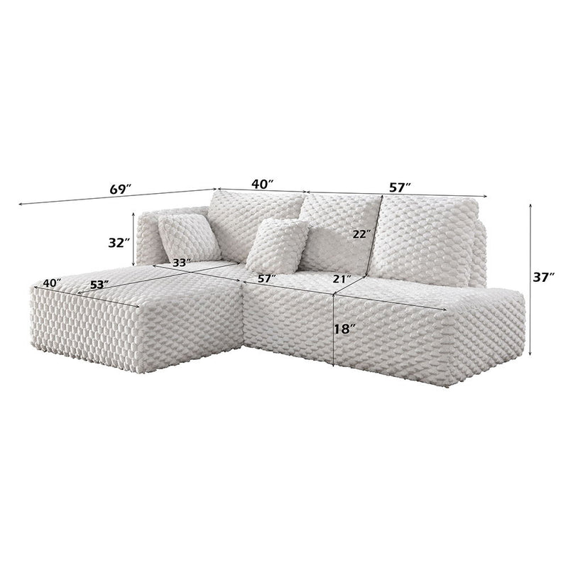 Manya - Sectional Sofa - Ivory Corduroy - R&R Furniture Gallery (Fountain Valley, CA)