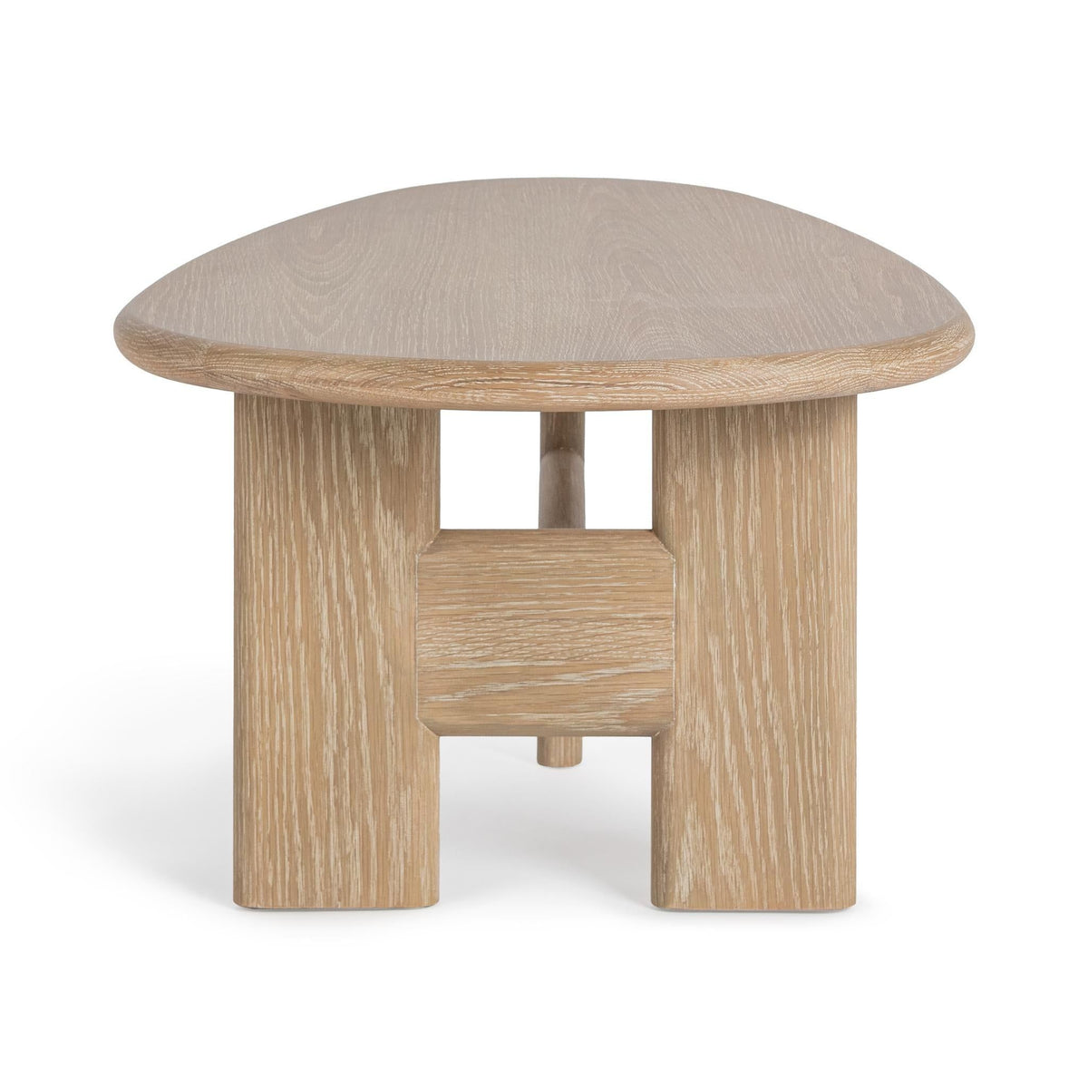 Classic Home Langford coffee table with a sleek wooden surface and metal legs, ideal for modern living room decor.