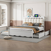 Storage Platform Bed, With 2 Big Drawers, Trundle, One Set Of Sockets & USB Ports - R&R Furniture Gallery (Fountain Valley, CA)