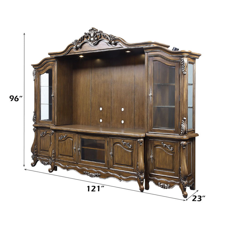 Latisha - Entertainment Center - Antique Oak - R&R Furniture Gallery (Fountain Valley, CA)