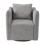 Uttermost Corben swivel chair with plush fabric upholstery and modern design, shown from a side angle.