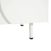 White Noble House sideboard buffet cabinet with four doors and adjustable shelves, showcasing a wide storage unit.