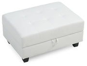 Contemporary upholstered storage ottoman by Glory Furniture with a sleek design and cushioned top for versatile use.