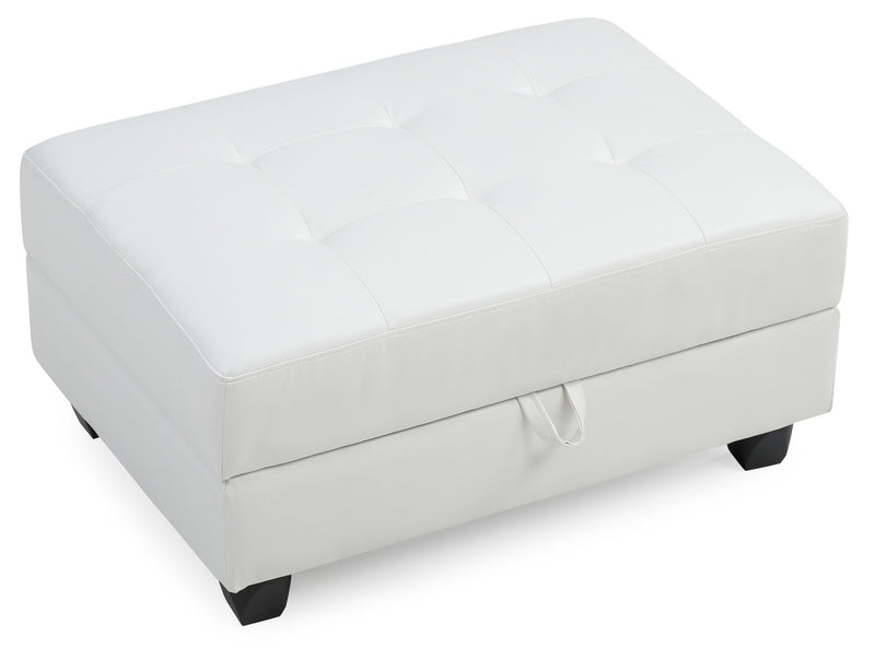 Contemporary upholstered storage ottoman by Glory Furniture with a sleek design and cushioned top for versatile use.