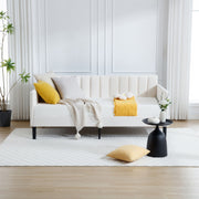 Elena - Boucle Upholstered Daybed, Ribbed Tufted Backrest - R&R Furniture Gallery (Fountain Valley, CA)