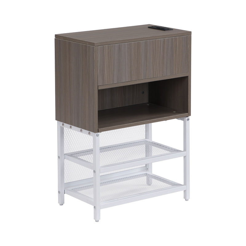Platform Bed With 2 Tier Storage Shelves, Storage Cabinet - R&R Furniture Gallery (Fountain Valley, CA)