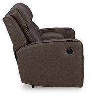Lavenhorne - Dbl Rec Loveseat W/Console - Granite - R&R Furniture Gallery (Fountain Valley, CA)