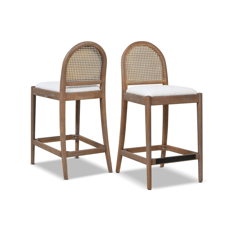 Panama - Curved Back Cane Counter Stool (Set of 2) - R&R Furniture Gallery (Fountain Valley, CA)