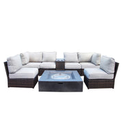 Contemporary Patio Seating Set With Fire Pit - R&R Furniture Gallery (Fountain Valley, CA)
