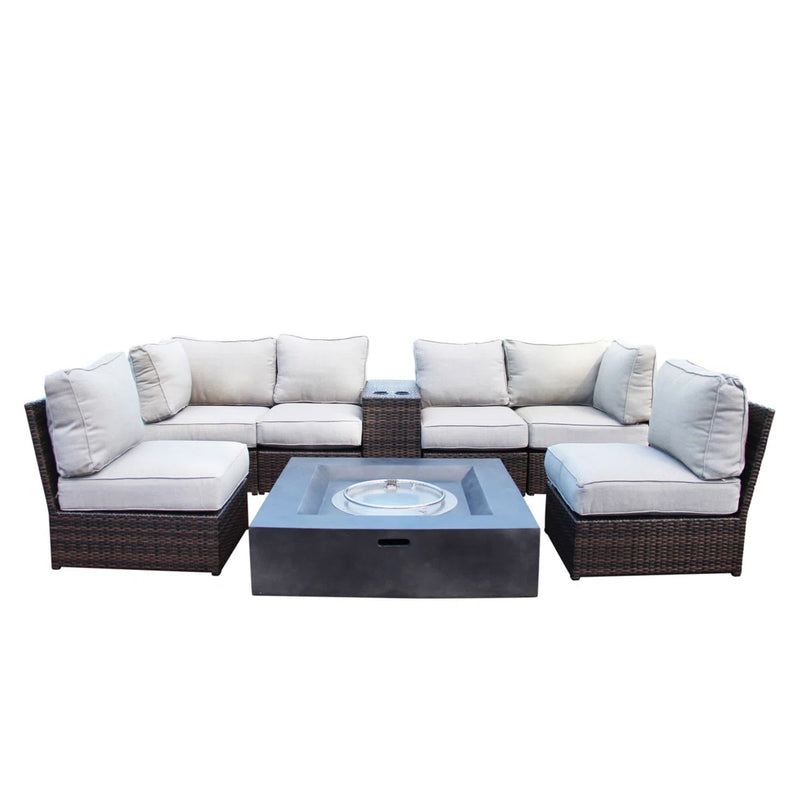 Contemporary Patio Seating Set With Fire Pit - R&R Furniture Gallery (Fountain Valley, CA)
