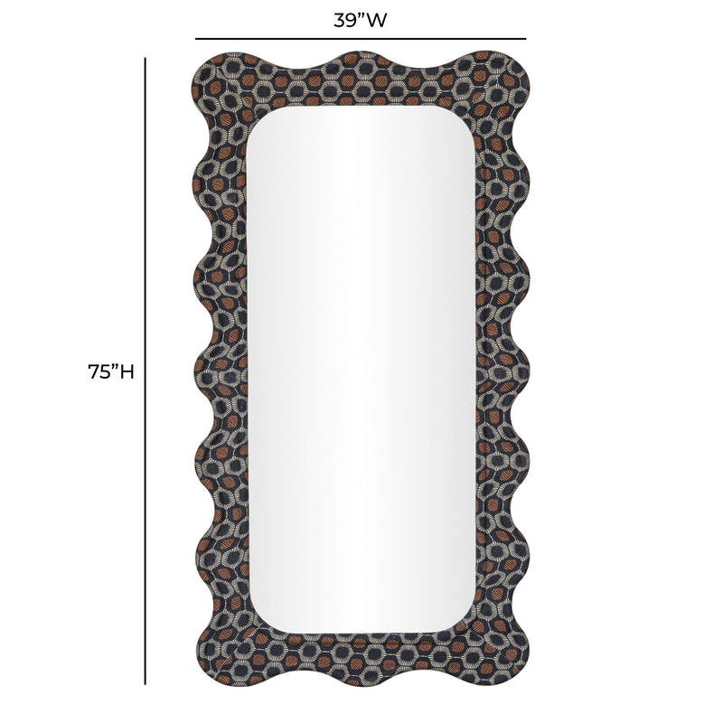 Charlene - 39" x 75" Squiggle Wall Mirror - Biologic Print