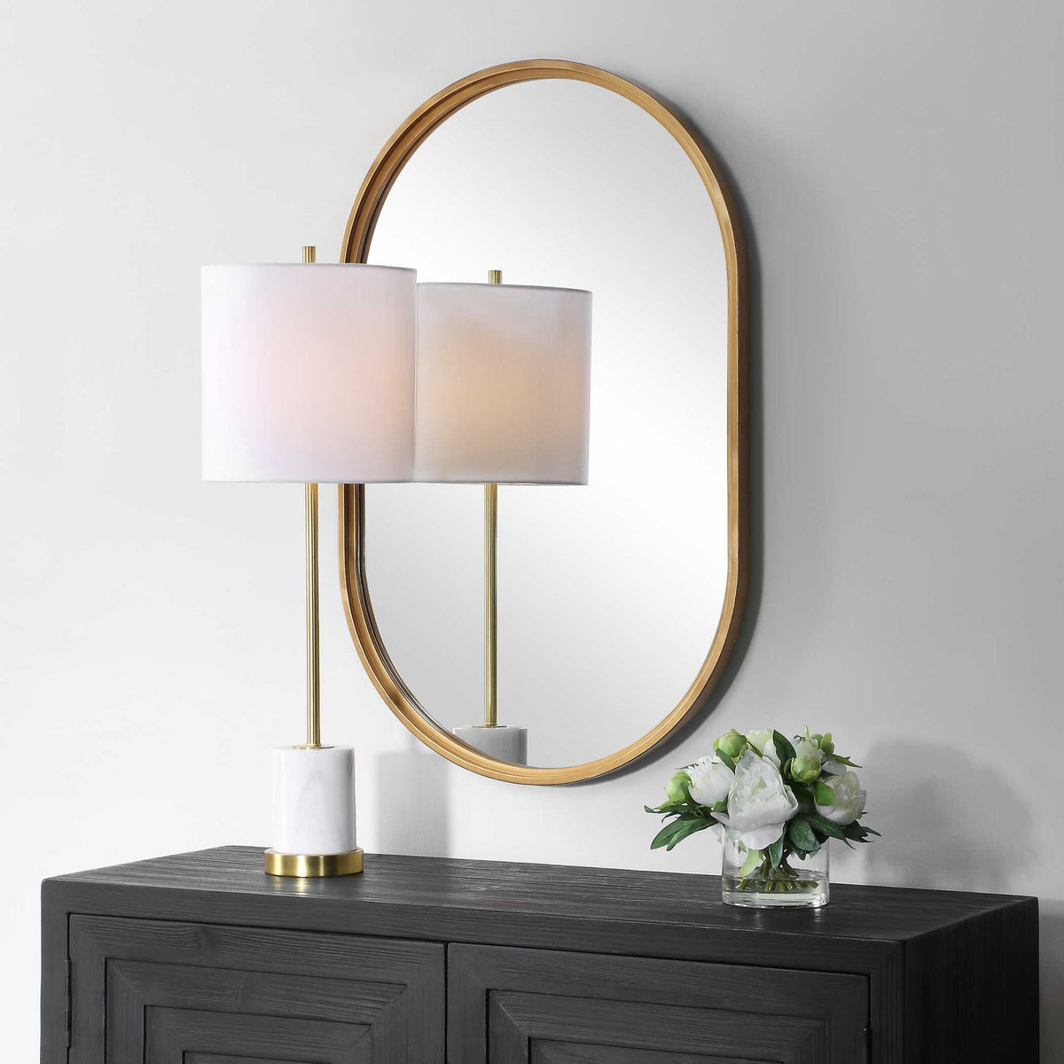 Iron Frame Mirror - Brushed Gold