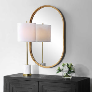 Iron Frame Mirror - Brushed Gold