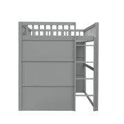 DreamHaus elegant house loft bed with ladder, featuring a cozy design and sturdy wooden construction in a modern bedroom setting.